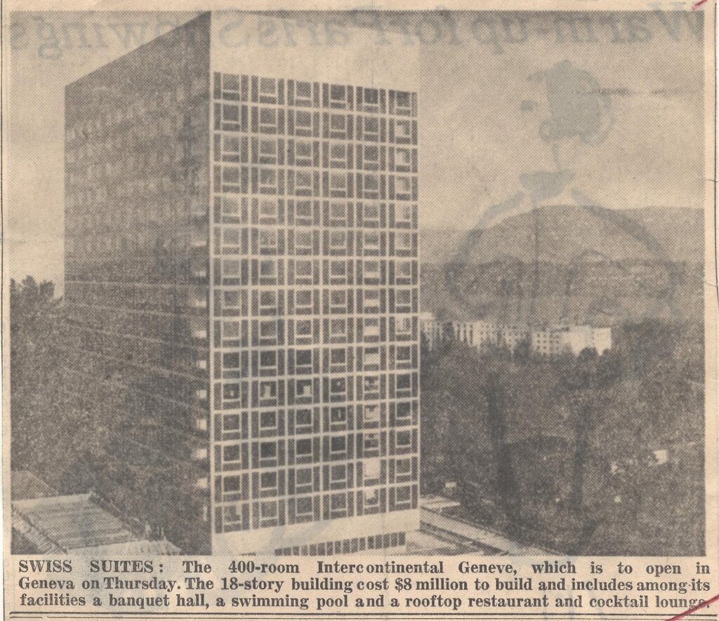 InterContinental Geneva Hotel History 1964 image